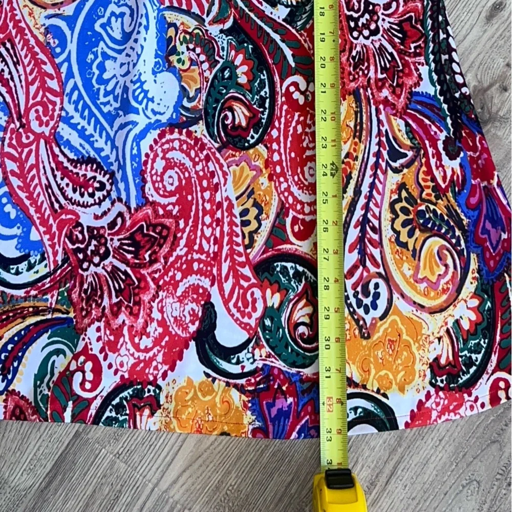 MSK Womens sleeveless paisley dress w/ 3 ring accent neckline, size L - Picture 4 of 4